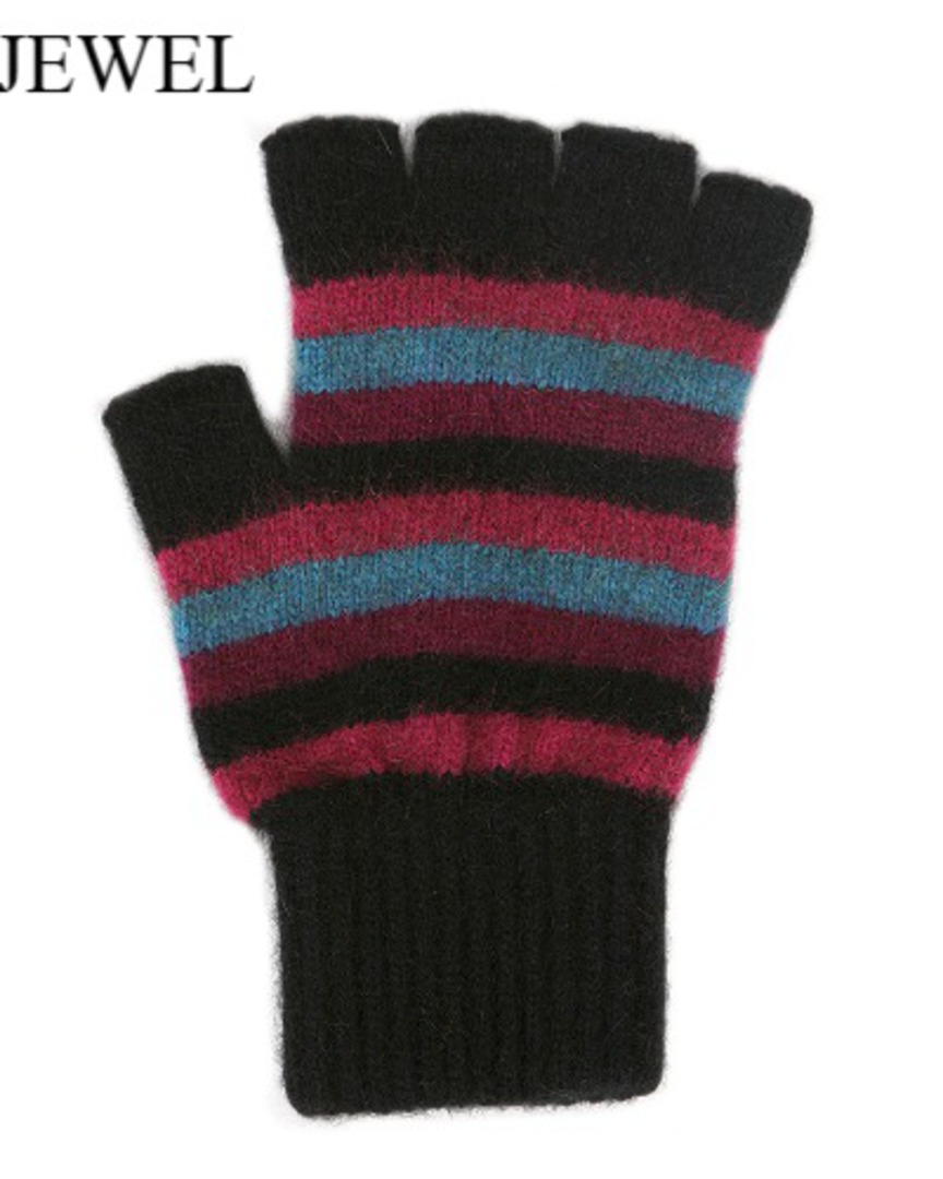 Merino Possum Stripe Fingerless Glove image 3